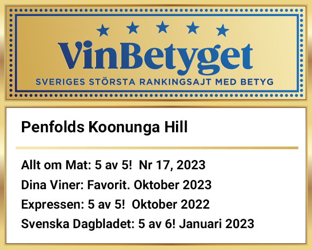 Vin betyg: Penfolds Koonunga Hill  (art nr 6253)