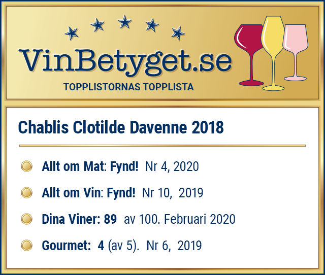 Vin betyg: Chablis Clotilde Davenne  (art nr 6307)